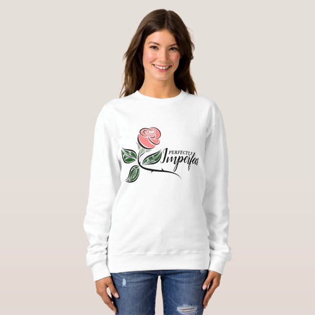 Sweatshirt Rose rose parfaitement imparfaite (Devant entier)