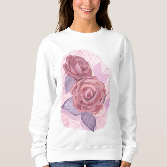 Sweatshirt roses vintages, chemise (Devant)