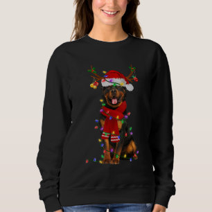 Sweatshirt Rottweiler Chien Feux de Noël Amoureux des chiens 