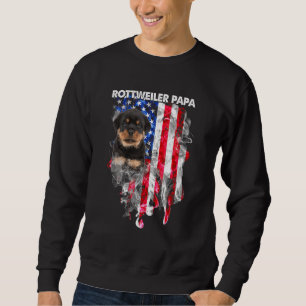 Sweatshirt Rottweiler Chien Papa Usa Drapeau Happy Fête des p