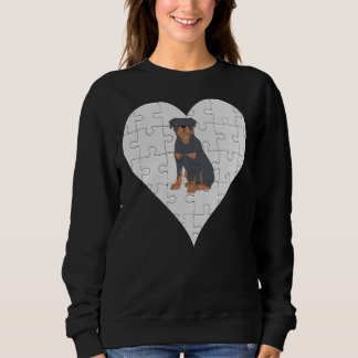 Sweatshirt Rottweiler Coeur Jigsaw Pièces Rottweiler