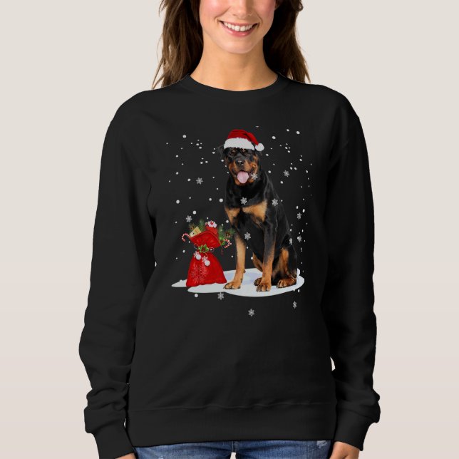 Sweatshirt Rottweiler Noël Père Noël animal (Devant)