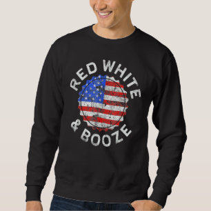 Sweatshirt Rouge Blanc Et Boisson Fête Du 4 Juillet