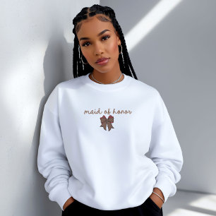 Sweatshirt Rouge + Brun à carreaux noeud papillon DEMOISELLE