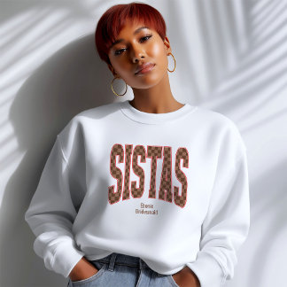 Sweatshirt Rouge + Brun Vichy Varsity SISTAS
