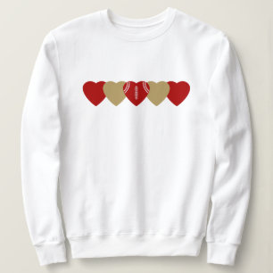Sweatshirt Rouge et Or Cœur de Football