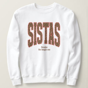Sweatshirt Rouge + Imprimé Léopard Varsity SISTAS