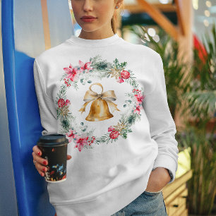 Sweatshirt Rouge Poinsettia flocons de neige flocons de Noël