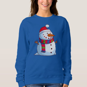 Sweatshirt Rouge Vert Bleu Blanc Noël Snowman
