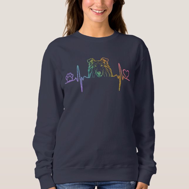 Sweatshirt Rough Collie Heartbeat (Devant)