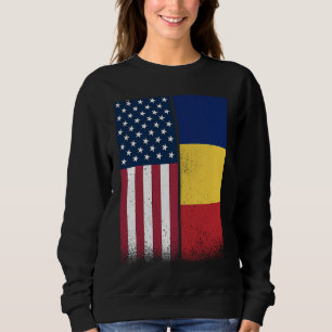Sweatshirt Roumanie Drapeaux américains roumains fiers USA Ro