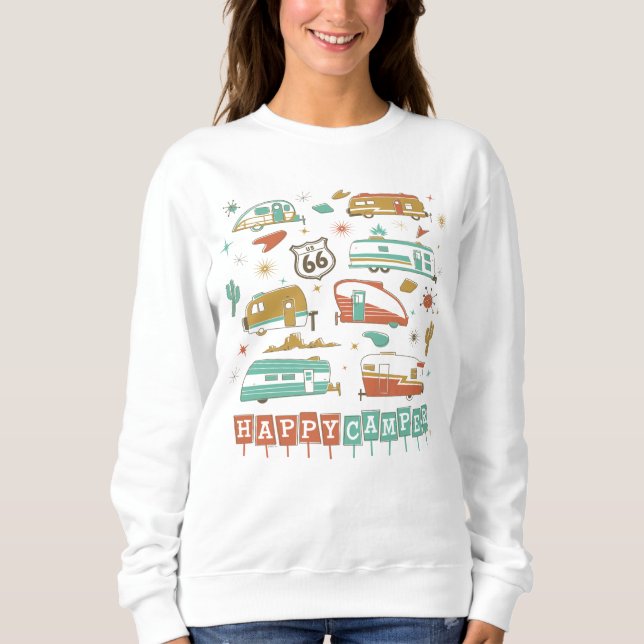 Sweatshirt Route 66 Happy Camper (Devant)