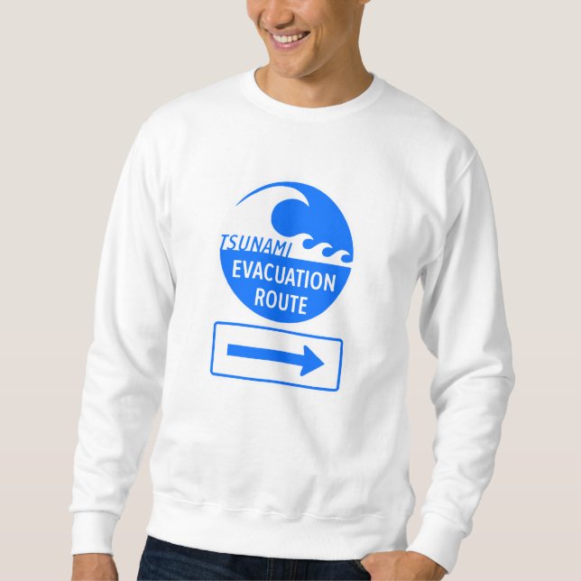 Sweatshirt Route d'évacuation du tsunami (Devant)