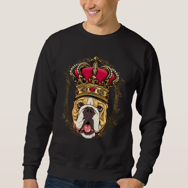 Sweatshirt Royal American Bulldog King Queen Princess Dog Bul (Devant)