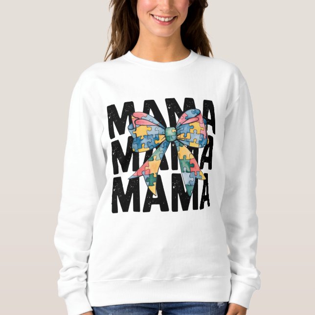 Sweatshirt Ruban Autisme Mama (Devant)