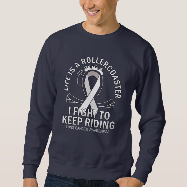 Sweatshirt Ruban blanc de sensibilisation au cancer du poumon (Devant)
