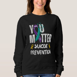 Sweatshirt Ruban de sensibilisation à la prévention du suicid
