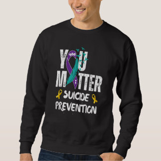 Sweatshirt Ruban de sensibilisation à la prévention du suicid