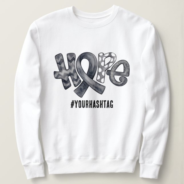 Sweatshirt Ruban de sensibilisation à l'espoir Hashtag person (Design devant)
