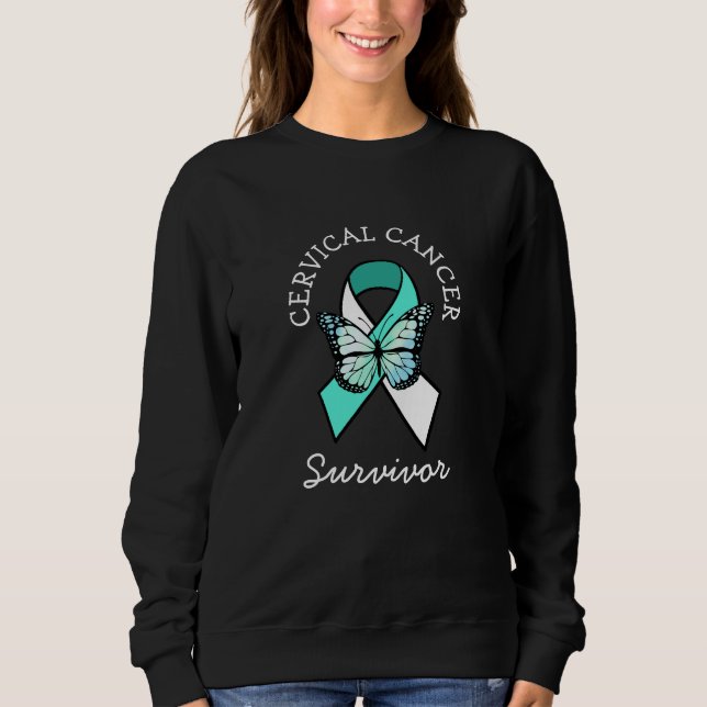 Sweatshirt Ruban de sensibilisation des survivants du cancer  (Devant)