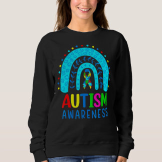 Sweatshirt Ruban de Sensibilisation sur l'autisme arc-en-ciel