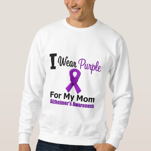 Sweatshirt Ruban pourpre de maladie d'Alzheimer pour ma maman (Devant)