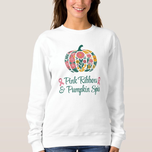 Sweatshirt Rubans roses et épices Citrouilles - Halloween (Devant)