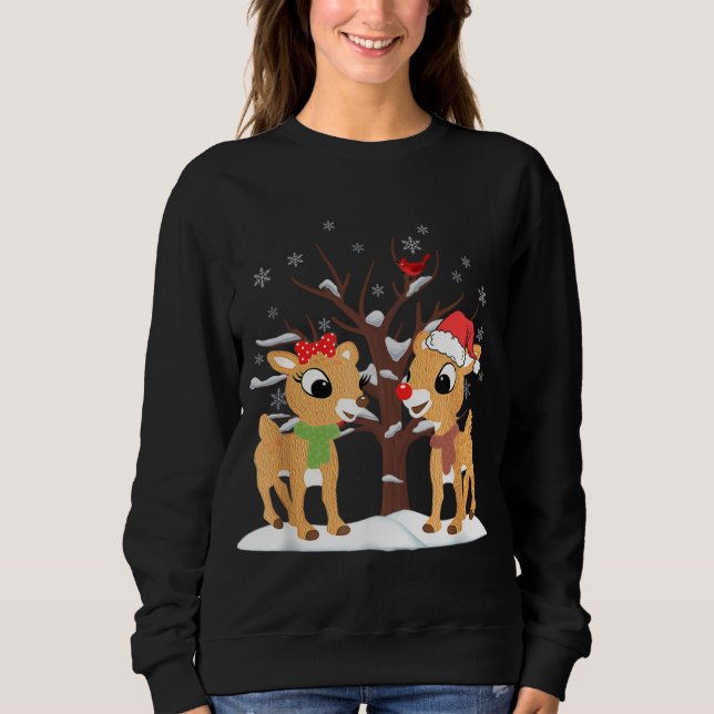 Sweatshirt Rudolph et Clarice Christmas Reindeer (Devant)