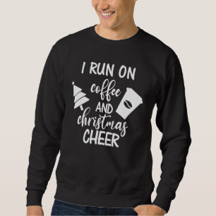 Sweatshirt Run On Coffee & Christmas Cheval Noël Caf