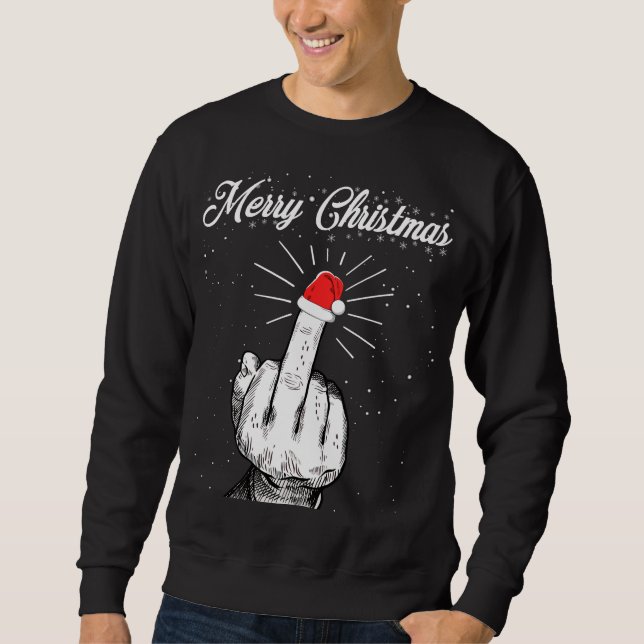 Sweatshirt Ruy Joyeux Noël Moyen Doigt Xmas Vilain (Devant)
