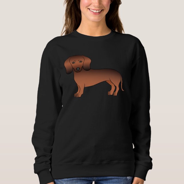 Sweatshirt Sable Rouge Doux Cheveux Dachshund mignon Saucisse (Devant)