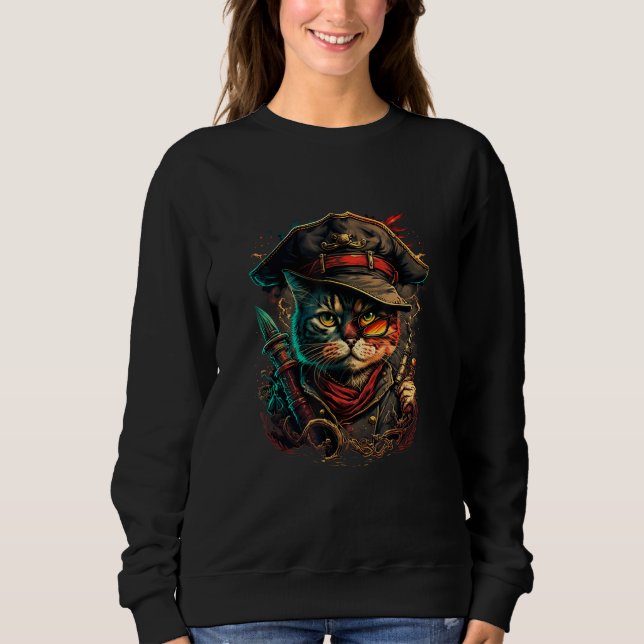 Sweatshirt Sail the Seven Seas with Pirate Cat Design for Ani (Devant)