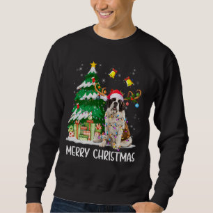 Sweatshirt Saint Bernard Lampes de Noël Arbre Père Noël Xmas 