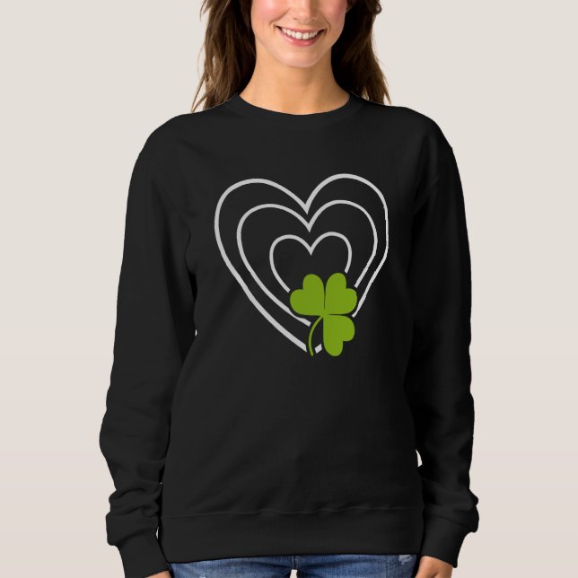 Sweatshirt Saint Patrick's Day Green Heart Lucky Charm Paddy' (Devant)