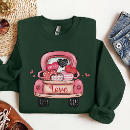 Sweatshirt Saint Valentin coeur chemise de voiture, cadeau de