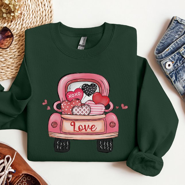 Sweatshirt Saint Valentin coeur chemise de voiture, cadeau de (Créateur téléchargé)