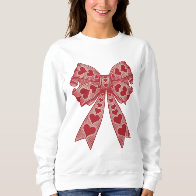 Sweatshirt Saint Valentin Coeur Coquette arc Retro Valentine (Devant)