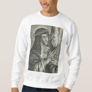 Sweatshirt Sainte Catherine de Sienne Crucifixion Art Noir Fo