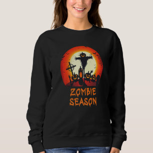 Sweatshirt Saison de zombies Cimetière effrayant au clair de