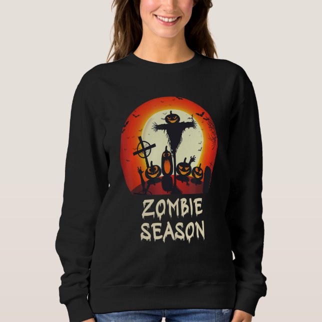 Sweatshirt Saison Zombie Lune Céramique effrayant Enfants Gar (Devant)