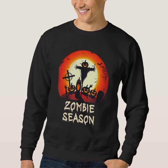 Sweatshirt Saison Zombie Lune Céramique effrayant Enfants Gar (Devant)