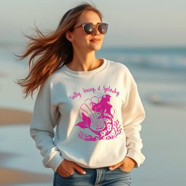 Sweatshirt Salé de sirène hawaïenne, sassy et rose scintillan