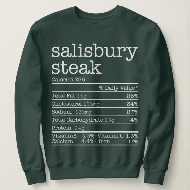 Sweatshirt Salisbury Steak Nutrition Fiches Thanksgiving Chri (Design devant)