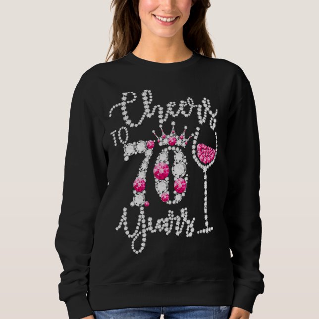 Sweatshirt Salue À 70 Ans 70e Anniversaire Reine Boire W (Devant)