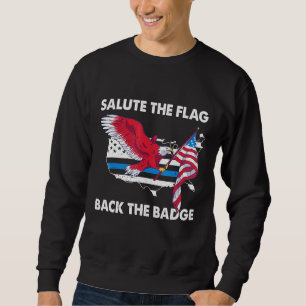 Sweatshirt Saluez Le Drapeau Retour L'Insigne Police Bald Eag