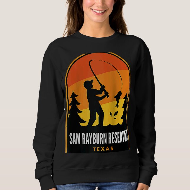 Sweatshirt Sam Rayburn Réservoir Texas Fishing Raglan (Devant)