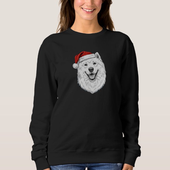 Sweatshirt Samoyed Christmas Sweatshirt–Custom Name Dog Gift (Devant)