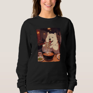 Sweatshirt Samoyed Ramen Funny Chien Nourriture japonaise