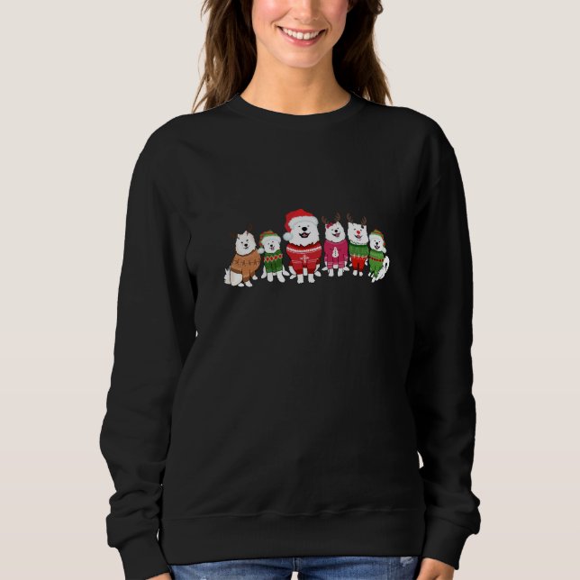 Sweatshirt Samoyeds in Christmas jumpers (Devant)