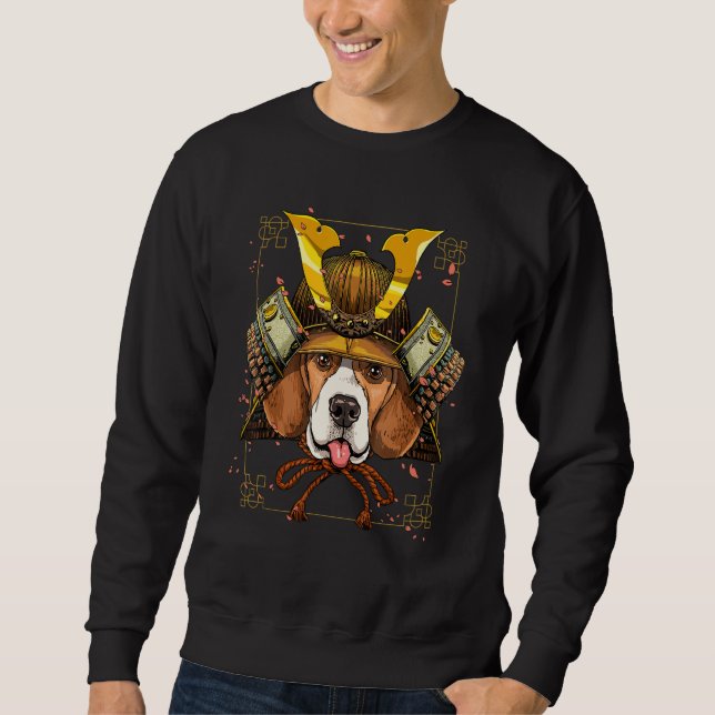 Sweatshirt Samurai Beagle Dog Japanese Warrior Bushido Japane (Devant)